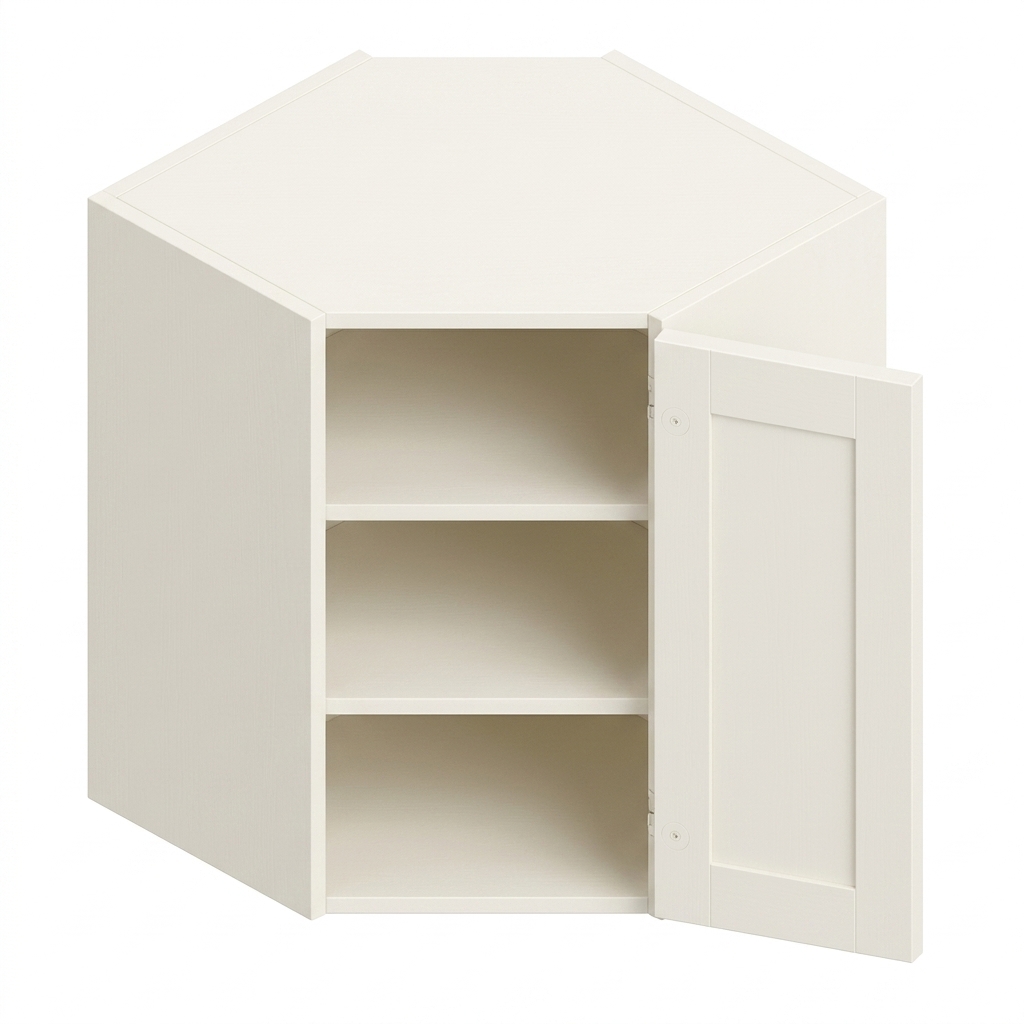 [WDC2442-TK] Wall Diagonal Corner 24"W x 42"H - White Shaker