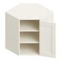 Wall Diagonal Corner 24"W x 42"H (Glass Door) - White Shaker