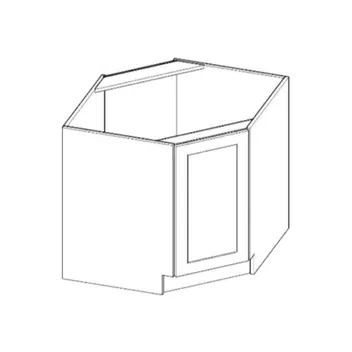 Grey Shaker Base Diagonal Corner Cabinet 36"