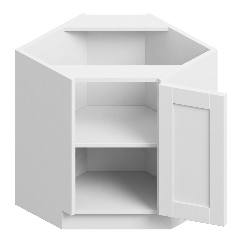 Base Diagonal Corner 36" - White Shaker