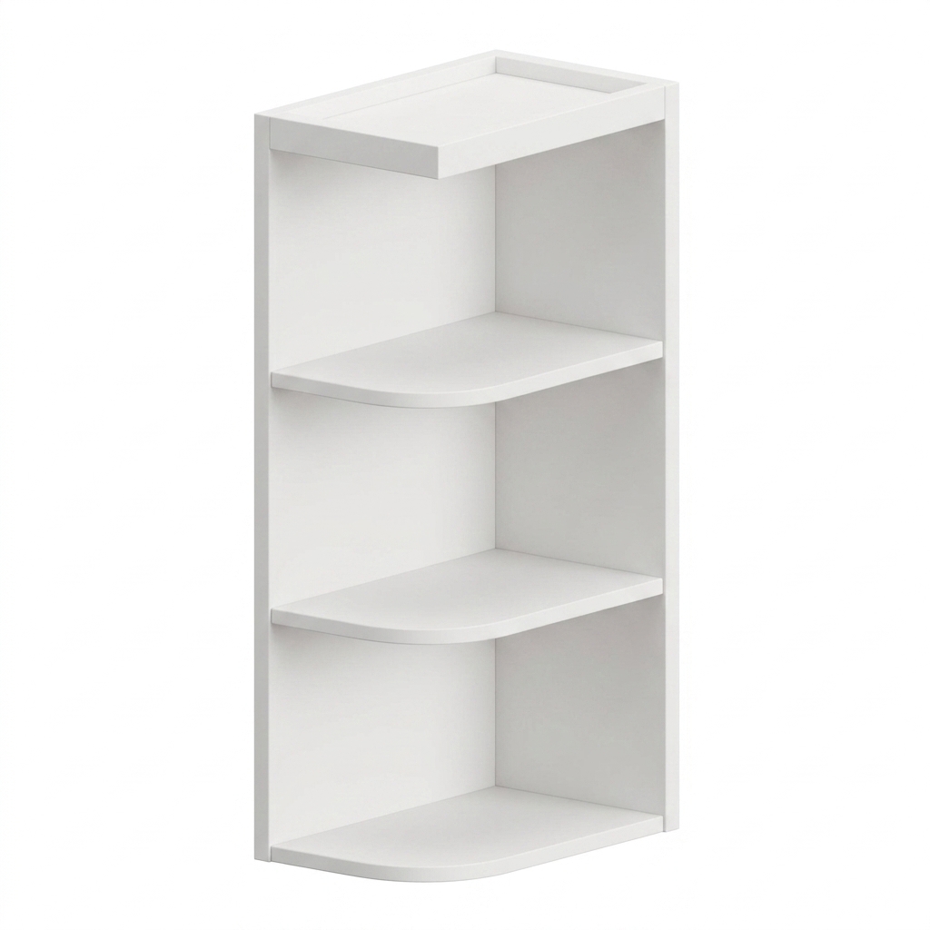 Wall Open End Shelf 12"W x 36"H - White Shaker