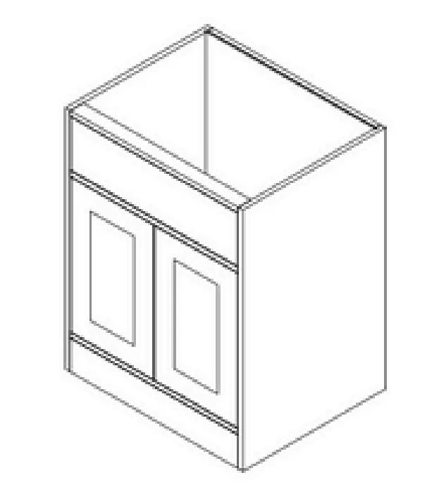 [I-WSBVSB30-M-GKD] Inset White Shaker Vanity Sink Base 30"