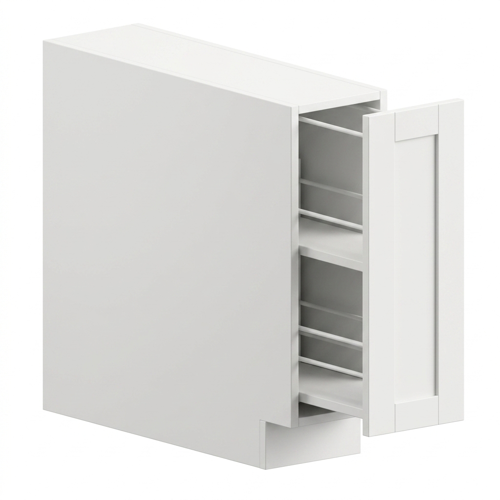 Base Spice Rack Pull-Out 9" - White Shaker