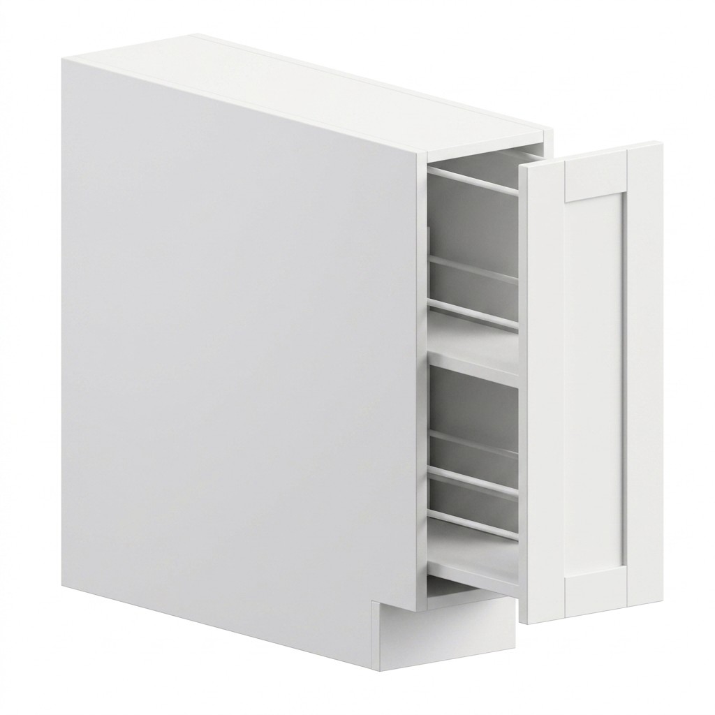 Base Spice Rack Pull-Out 9" - White Shaker