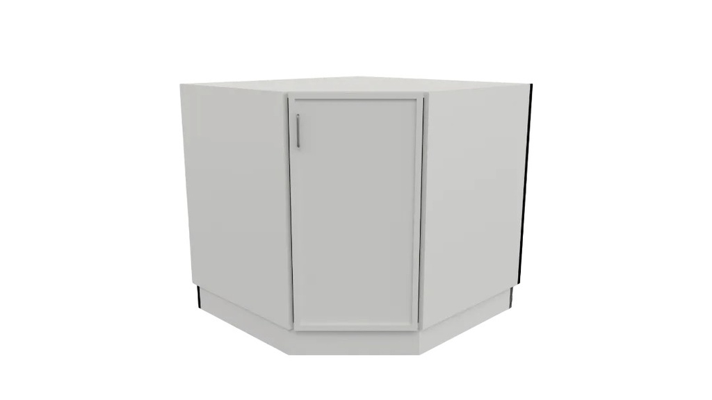 White Slim Shaker Base Diagonal Corner 36"