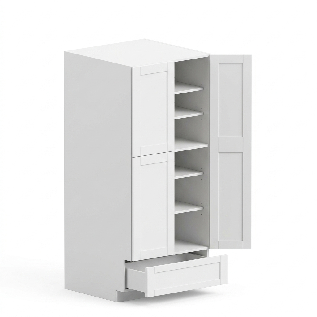 [PC3090-TK] Pantry Cabinet 30"W x 90"H - White Shaker