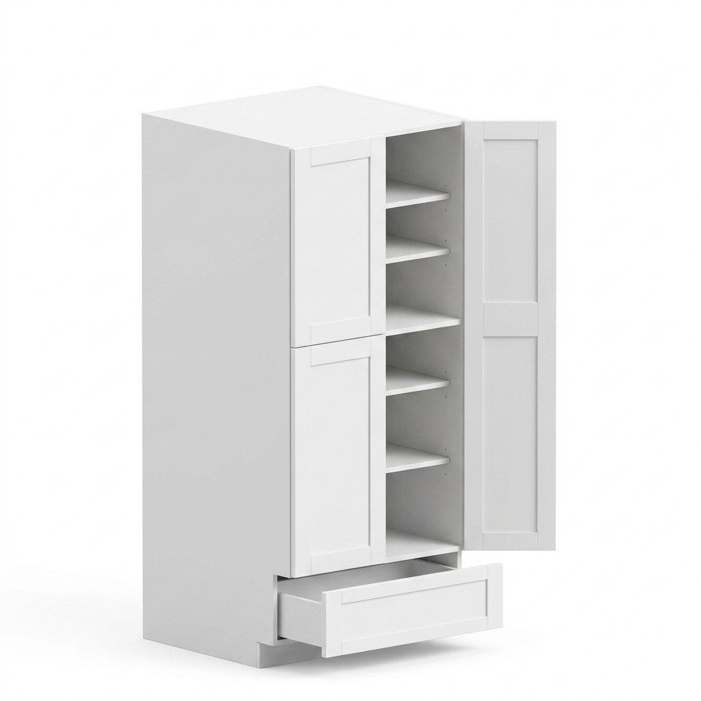 Pantry Cabinet 30"W x 96"H - White Shaker