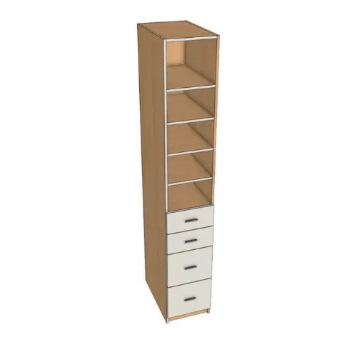 [GKD-CLOSET-42933] Closet 4 Drawer Base 5 shelves