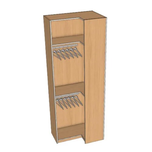 [GKD-CLOSET-42950] Closet Corner Left Double Hanger 1 Top Shelf