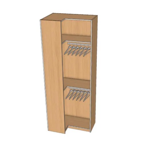 [GKD-CLOSET-42951] Closet Corner Right Double Hanger 1 Top Shelf