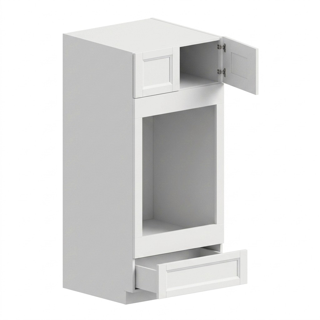 Double Oven Cabinet 30"W x 90"H - White Shaker