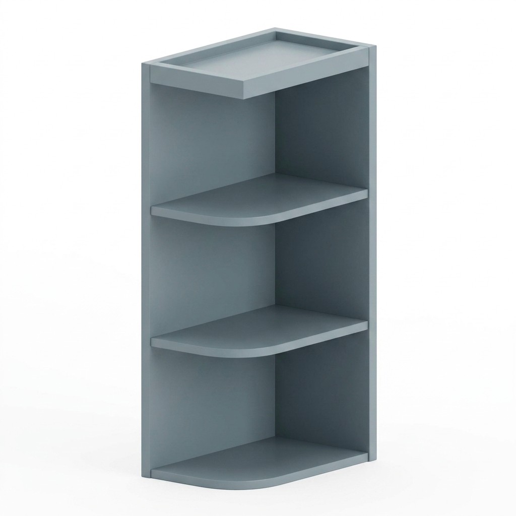 Wall Open End Shelf 12"W x 38"H - Stone Gray