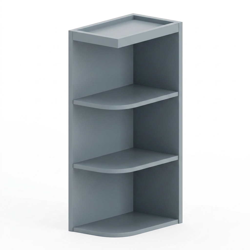 Wall Open End Shelf 12"W x 38"H - Stone Gray
