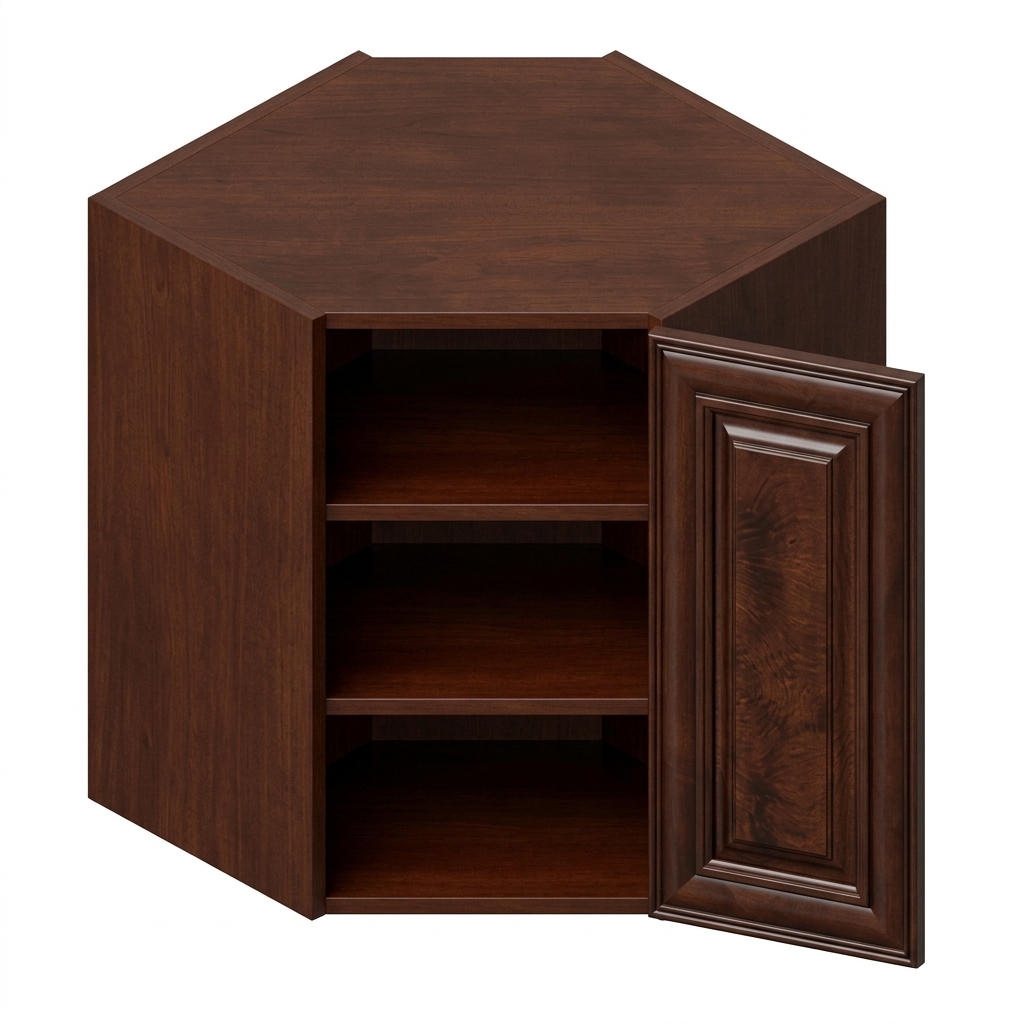Wall Diagonal Corner 24"W x 30"H (Glass Door) - Chocolate
