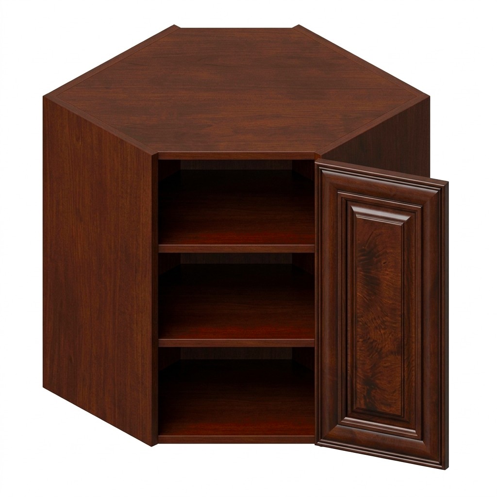 Wall Diagonal Corner 24"W x 42"H (Glass Door) - Chocolate