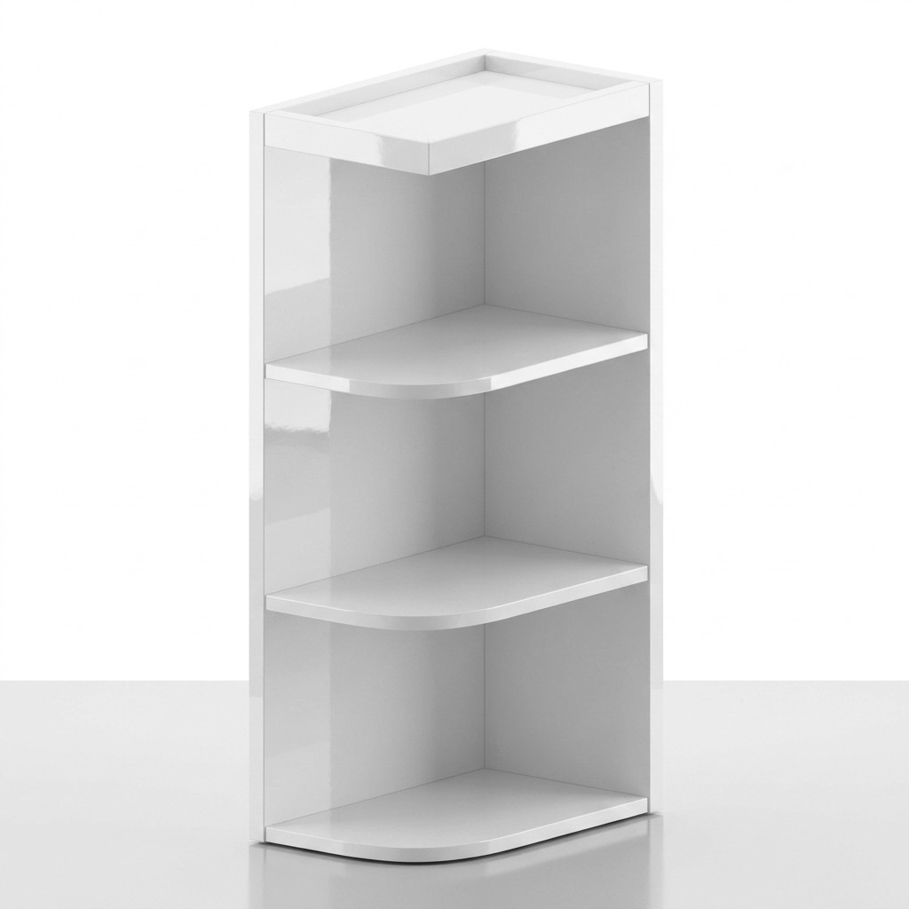 Wall Open End Shelf 12"W x 30"H - Gloss White