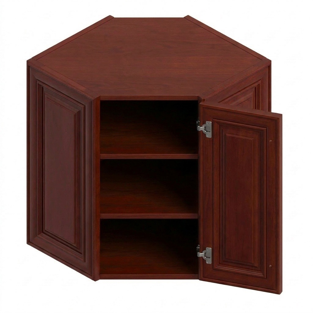 Wall Diagonal Corner 24"W x 38"H (15" Deep) - Walnut