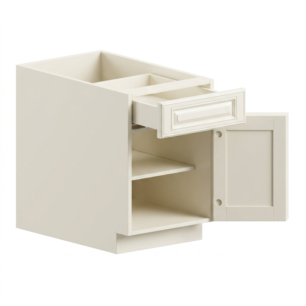 [B15-TK] Base Cabinet 15" - Milk White