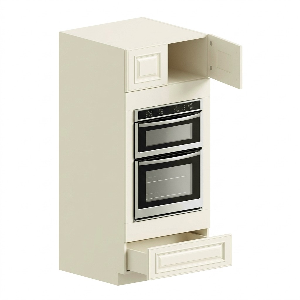 Double Oven Cabinet 30"W x 92"H - Milk White
