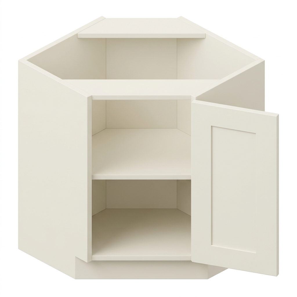 Base Diagonal Corner 36" - Milk White