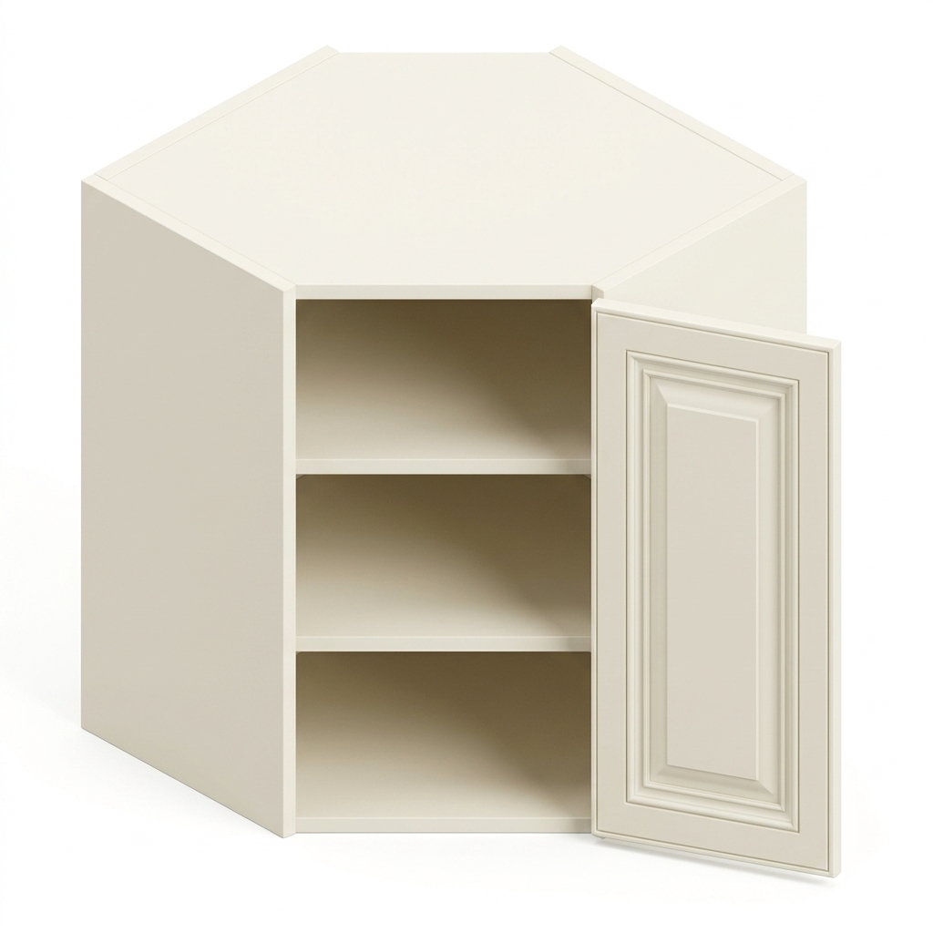 Wall Diagonal Corner 24"W x 30"H - Milk White