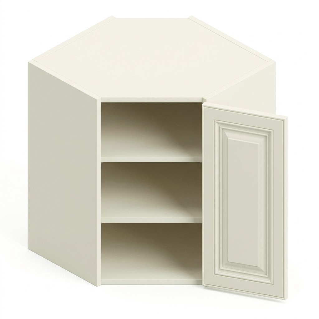 Wall Diagonal Corner 24"W x 38"H (15" Deep) - Milk White