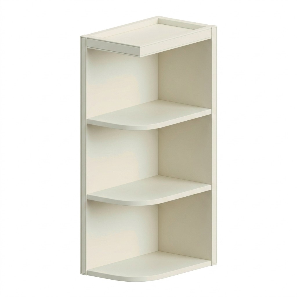 Wall Open End Shelf 12"W x 30"H - Milk White