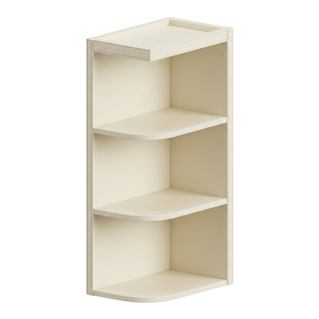 Wall Open End Shelf 12"W x 38"H - Milk White
